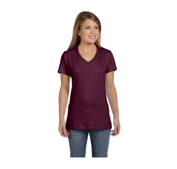 Hanes S04V 4.5 OZ Ringspun Nano-T V-Neck T-Shirt