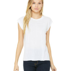 8804 Bella + Canvas Ladies' Flowy Muscle T-Shirt with Rolled Cuff