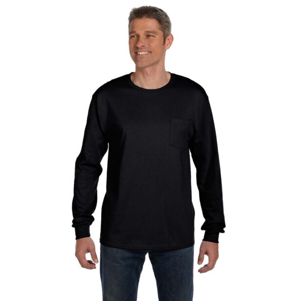 Lifestyle 5596 Hanes Men's Authentic-T Long-Sleeve Pocket T-Shirt