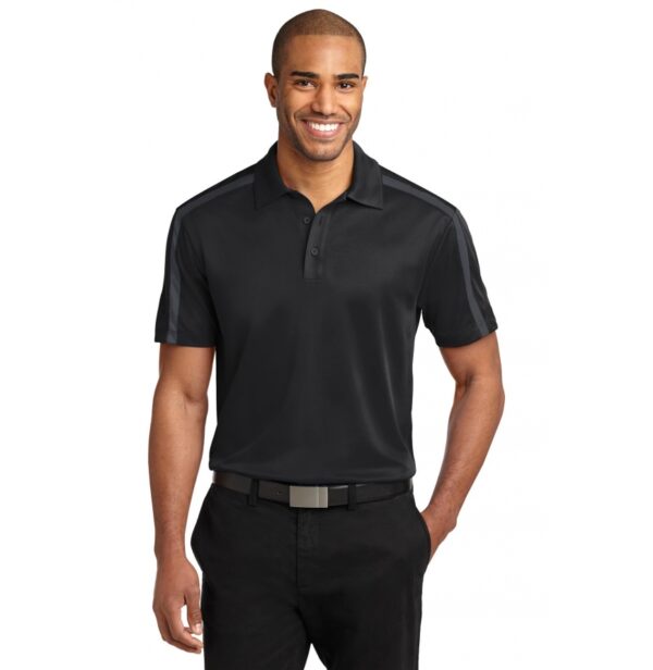 K547  Port Authority Silk Touch Performance Colorblock Stripe Polo.