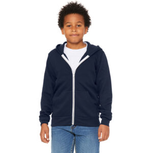 Bella + Canvas 3739Y Youth Sponge Fleece Full-Zip Hooded Sweatshirt
