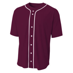 A4 Apparel NB4184 Youth Short Sleeve Full Button Baseball Jersey