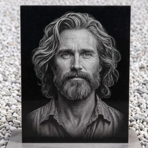 Sand Carved Glass Portrait